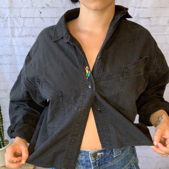 Cropped distressed black western jacket - Picture 3 of 7